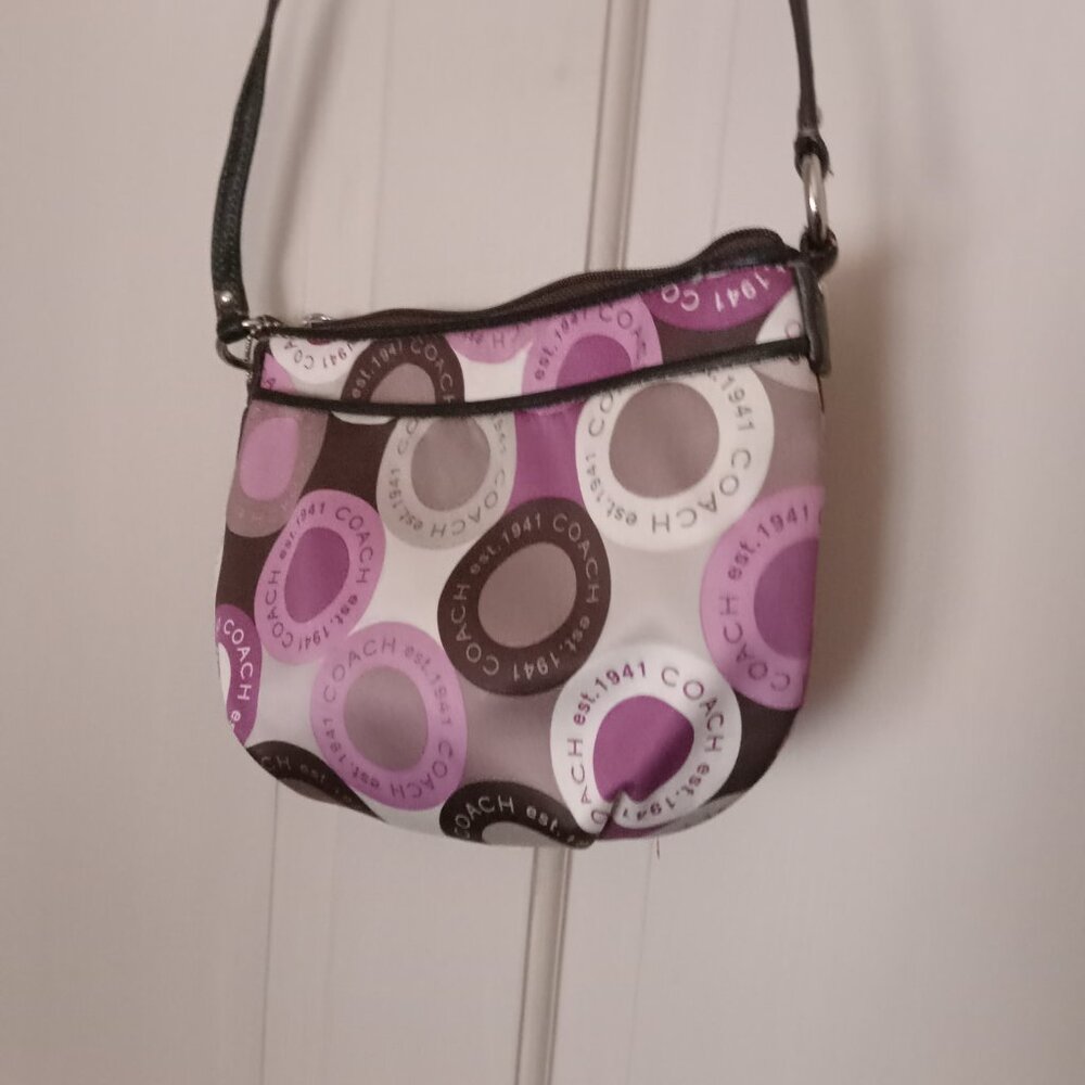 Coach Satin Multi-Color Signature Cs Pattern Shou… - image 2